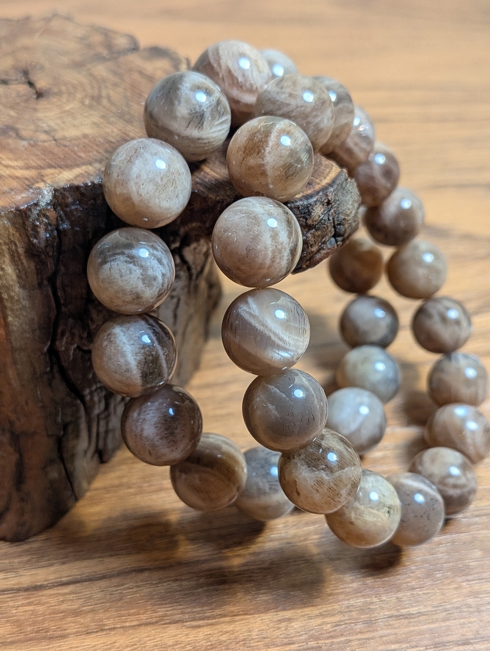 2 Backbone Sunstone 11.5-12mm Crystal Bracelets